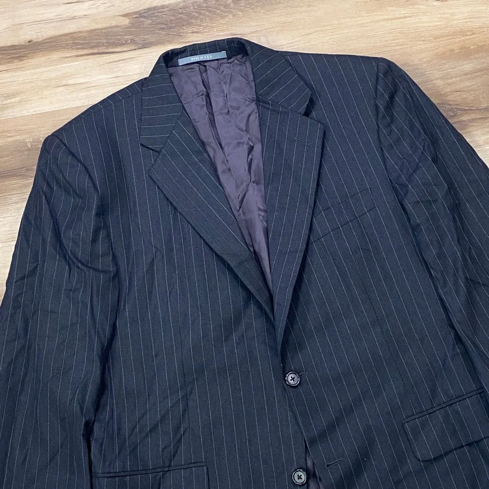 Hickey Freeman Sport Coat 40S Pinstripe Loro Piana Wool Madison Fit Gray Blazer